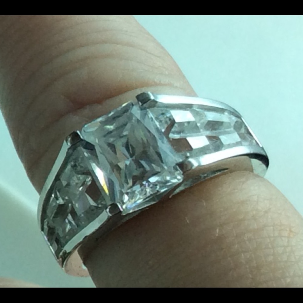 white gold over sterling silver ring